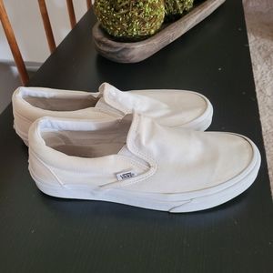 Vans White Slip Ons
